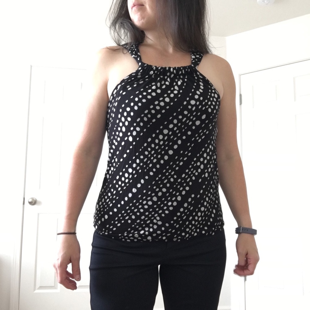 The Limited black and white polka dot top